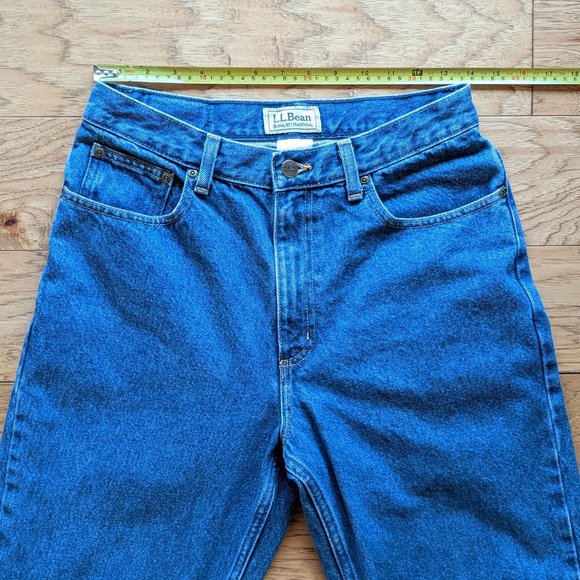 L.L. Bean Vintage 100% Cotton High Rise Relaxed Straight Rich Blue Jeans 28 10 4 - Picture 4 of 10